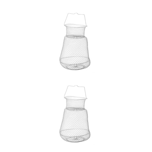 2Pièces Filet À Crabes Pliable Argenté Résistant 2