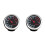 2Pcs Multi Color Metal Luminous Clock Car Thermometer Durable Use 2