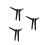 3Ensembles Base Remplacement TV Noir Stable Design Élégant Pour Bureau 9