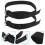 2Pièces Ceinture Taille Double Noir Polyester Métal Ajustable 8