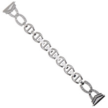 2Pcs Adjustable Stainless Steel Watch Bands Silver Metal Wrist Strap