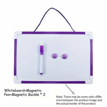 (1pc purple) 1-Pack Double-Sided Magnetic Whiteboard-Includes 2 Markers Magnets,Wall-Mounted for Home/Office/Classroom,Easy Clean PVC Surface