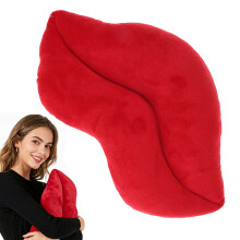 4Pcs Red Plush Lip Cushions Soft Cotton Decorative Sofa Throw Pillows