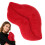 4Pcs Red Plush Lip Cushions Soft Cotton Decorative Sofa Throw Pillows 1