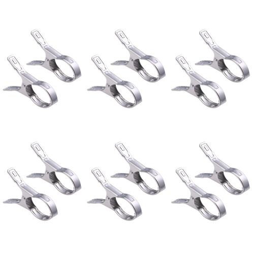 12 Pcs Stainless Steel Drying Clothes Clip Thickened 14.8cm 2
