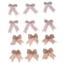 36Pcs Vintage Brown Lace Bowknot Gift Wrapping and Tree Hanging Decor