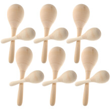 12Pcs Diy Unfinished Wood Maracas For Hand Painting Party Favors