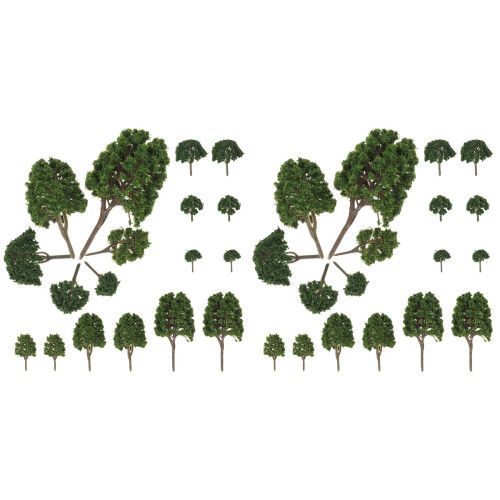48 Pcs Miniature Trees Railroad Scenery DIY Landscape Decor 1