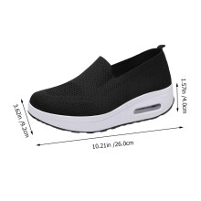 3Pairs Breathable Black Thick-Soled Sneakers Soft Cushion Woman Shoes