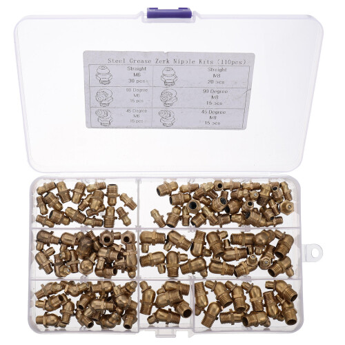 2 Sets  Grease Nipples M8 M10 Copper Grease Assortment Fitting Supply
