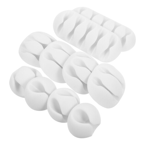 20Pcs White Cable Organizer Stick-on Wire Holder for Appliances 2