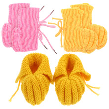 9 Pairs Cozy Knitted Baby Booties Warm Newborn Shoes