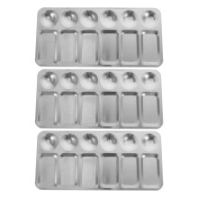 9Stk Metall Farbmischpalette Künstler Malplatte Reusable Silber