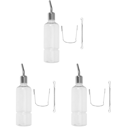 3Pcs Plastic Automatic Feeder Hanging Water Bottle for Small Animals 2