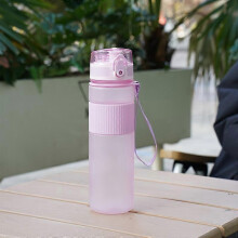 (1pc pink) 1pc BPA-Free Plastic Water Bottle with Lid and Strap-Ideal for Hiking, Fitness, and Casual Use - Perfect Gift for Father'S Day