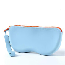 (yjh-blue) Silicone Glasses Storage Box, Simple Design, Durable, Waterproof, with Zipper Pocket