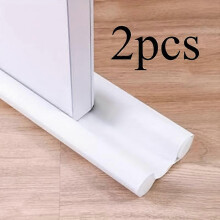 (2pcs white) Adjustable Door Draft Stopper Seal Strip Bottom Weather Stripping for Door and Windows Windproof Soundproof Dustproof Waterproof