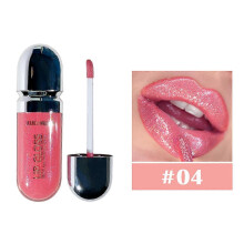 (wine red) Pearlescent Mirror Lip Glaze Shimmer Moisturizing Repair Lip Color Liquid Lip Gloss Plump Glossy Non Stick Cup 5 Colors