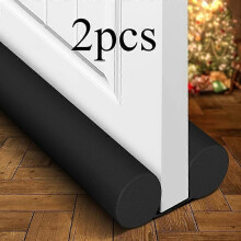 (2pcs black) Adjustable Door Draft Stopper Seal Strip Bottom Weather Stripping for Door and Windows Windproof Soundproof Dustproof Waterproof