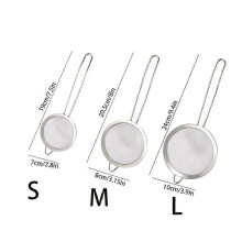 (3pcs) 3pcs Stainless Steel Fine Mesh Strainer With Sturdy Handle And Hook, Colander Sifter For Juice Soy Milk, Kitchen Tools