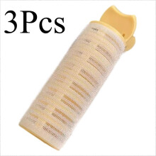 (Yellow 3pcs) Heatless Overnight Hair Curlers - DIY Bangs & Lazy Styling Set with Fluffy Rollers & Clips for Natural Waves (No Heat Damage)