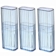 (3pcs green) 1pc Portable Transparent Storage Box, Practical Toothpick Cotton Swab Case for Travel or Business Trip