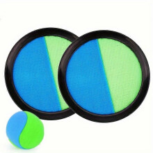 (1set blue) Sticky Ball Game Set, Mixed Color Plastic Fly Disc with Suction Cup, Interactive Throw and Catch Toy for Family Fun Activities