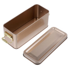 4Pcs Decorative Golden Tinplate Cookie Tins Small Storage Box