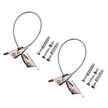 4Sets Childproof Furniture Strap Anchors Heavy Duty Silver Iron Steel