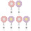 6Pcs Durable Retractable Badge Holder Felt Sunflower Shape Clip 5