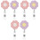 6Pcs Durable Retractable Badge Holder Felt Sunflower Shape Clip 6