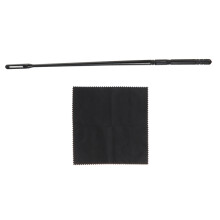 2Sets Flute Piccolo Cleaning Cloth & Rod Kit Durable Black Accessories