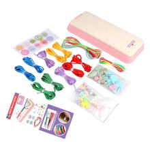 Plastic Fun DIY Handmade Bracelets Weaving Set For-Pink