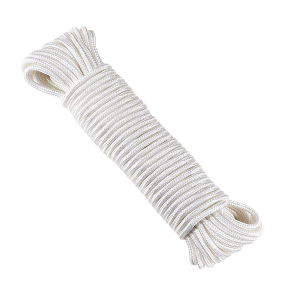 2Pcs White Nylon Braided Flagpole Rope Durable Weather Resistant Cord 3613894280563