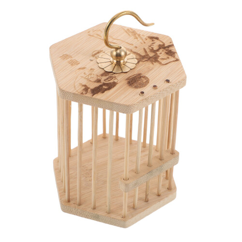 4Pcs Bamboo Small Animal Cage - Khaki Insect Breeding Observation Box