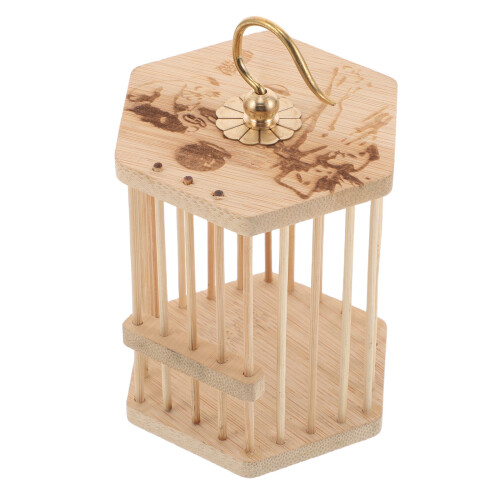 4Pcs Bamboo Small Animal Cage - Khaki Insect Breeding Observation Box 1