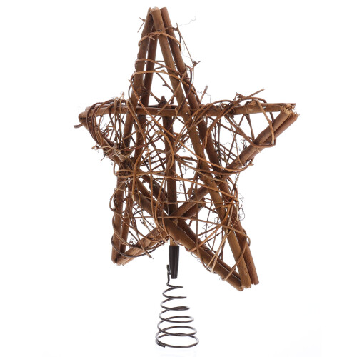 4Pcs Rustic Coffee Wood Tree Topper Star Xmas Tree Decoration 1