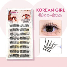 (8 rows) HISYI Self-Adhesive False Eyelashes 8 Rows - Glue-Free, Natural Look, Reusable & Easy Apply for Daily/Party Makeup (8-Pack)