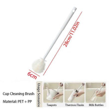 (style C White) Long Handle Cup Brush,Kitchen Glass Bottle Cleaning Brush,Milk Bottle Tea Cup Scrubber,No-Electricity Required Cleaning Tool