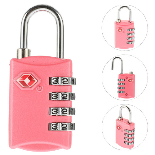 3Pcs Pink Resettable 4-Digit Combination Password Lock Tsa Approved 2