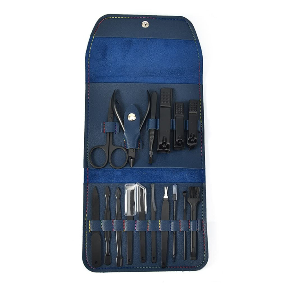 Manicure Set 16Piece Stainless Steel Nail Care Kit with Travel Leather Case for Grooming