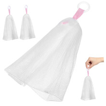3pcs Mesh Soap Saver Bag with Drawstring Closure, Reusable Foaming Facial Cleanser Pouch