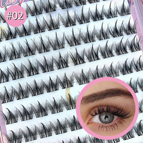 (02) DIY single cluster glue-free false eyelashes cluster eyelashes soft, light, thick single eyelashes five options