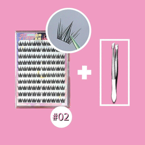 (Combo pack 2) DIY single cluster glue-free false eyelashes cluster eyelashes soft, light, thick single eyelashes five options