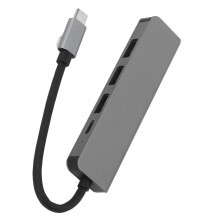 Hub 5-in-1 Type-C Grigio, HDMI 4K, USB 3.0 e Support PD