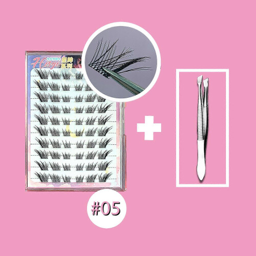 (Combo pack 5) DIY single cluster glue-free false eyelashes cluster eyelashes soft, light, thick single eyelashes five options