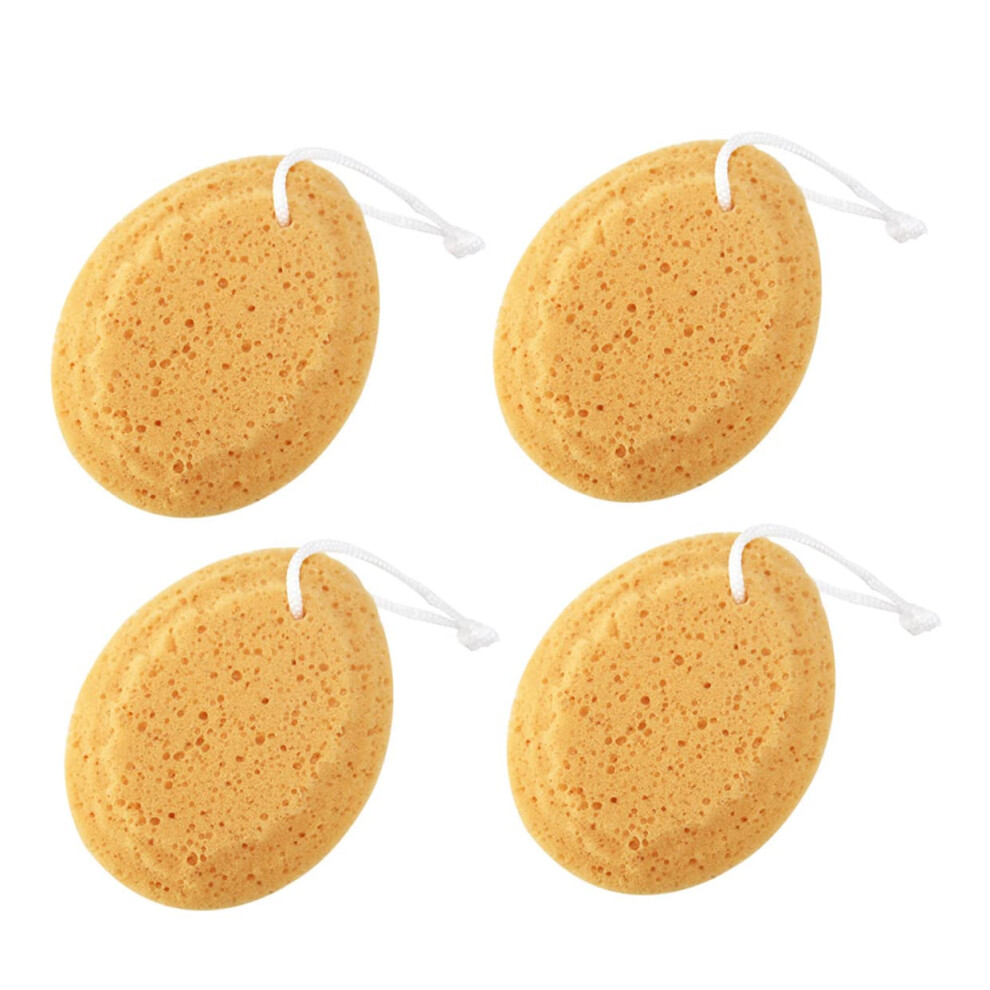 4pcs Honeycomb Bath Sponge Natural Exfoliating Shower Sponge for Gentle Skin Care Travel