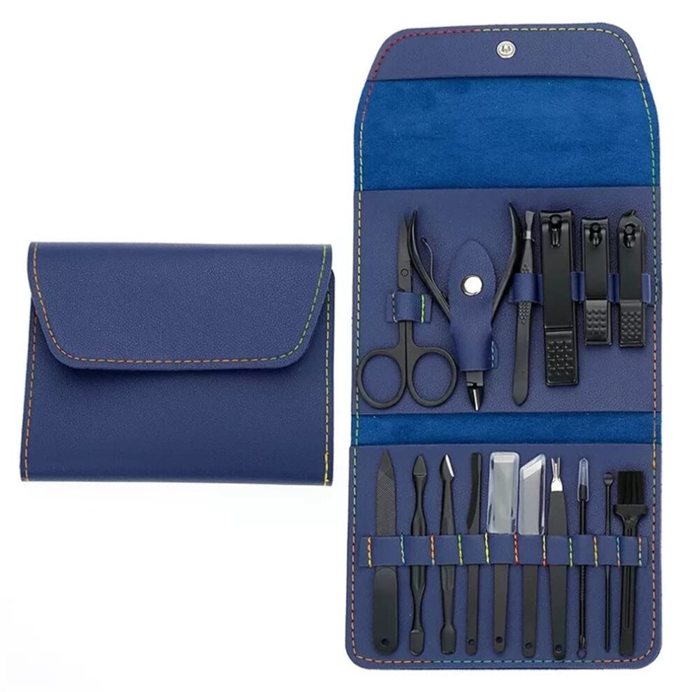 Professional Manicure Pedicure Set with 16 RustResistant Nail Care Tools and Compact Storage Case