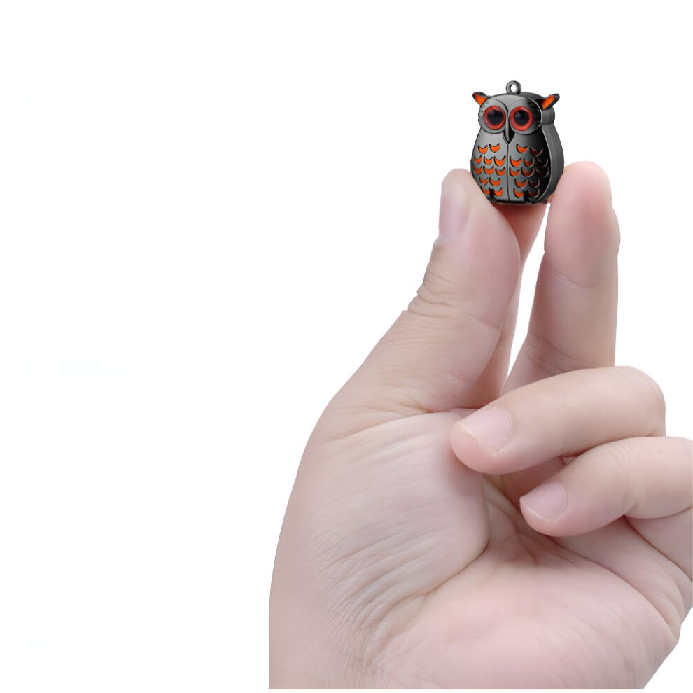 Dark Nail Clipper Keychain Foldable Owl Design With Builtin File And Metal Keyring Greyorange
