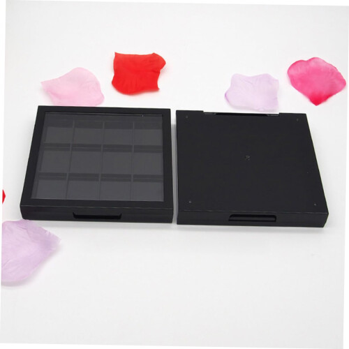 2 Pcs 12 Grid Empty Eyeshadow Palette with Mirror DIY Travel Makeup Storage Box 2
